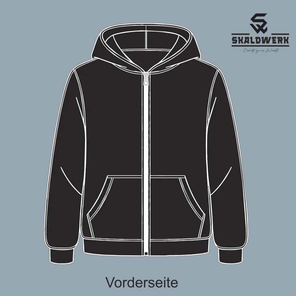 Kids Sweatjacke (schwarz) – (selbst gestalten)