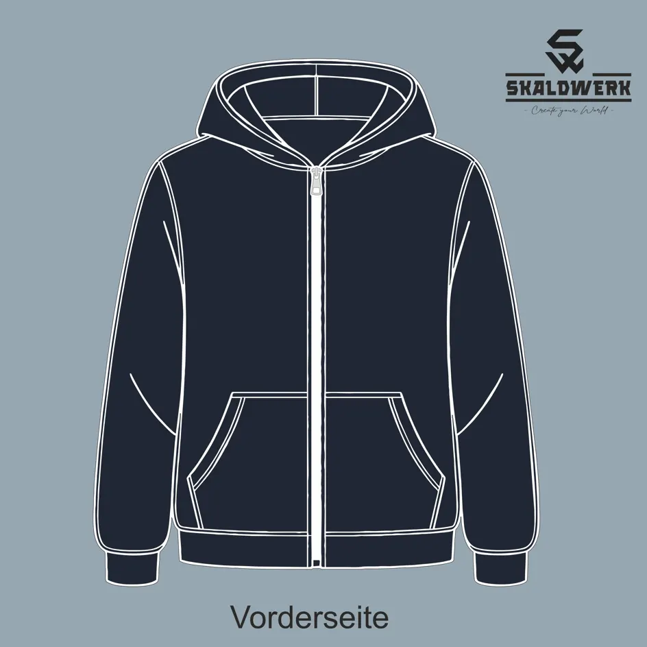 Kids Sweatjacke (dunkelblau) – (selbst gestalten)