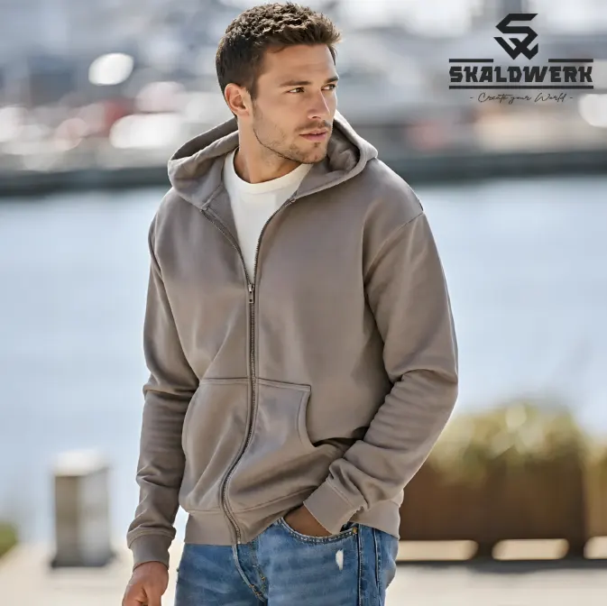 tee_jays_unlabeled_hooded_full_zip_sweatshirt_5154 SKALDWERK Sweatjacke Organic