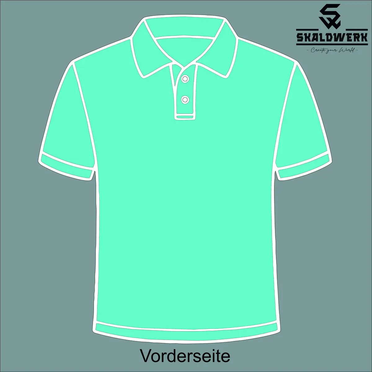 Poloshirt Kids (meta-turquoise) – (selbst gestalten)