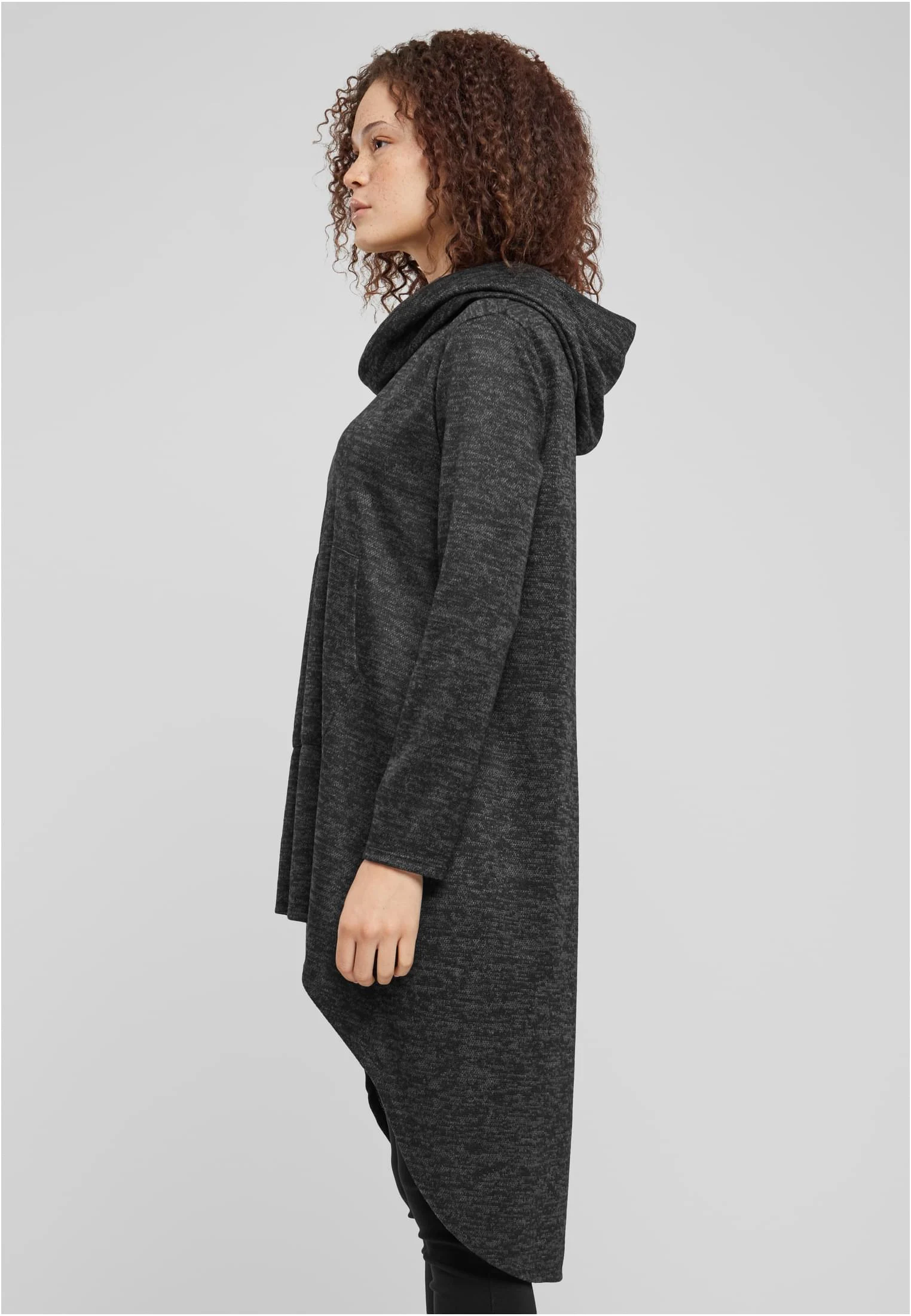 skwm-tb-1855CL5_Mw4-00432 Damen Kleid Turtle-Neck Hoodie Kleid Kapuze