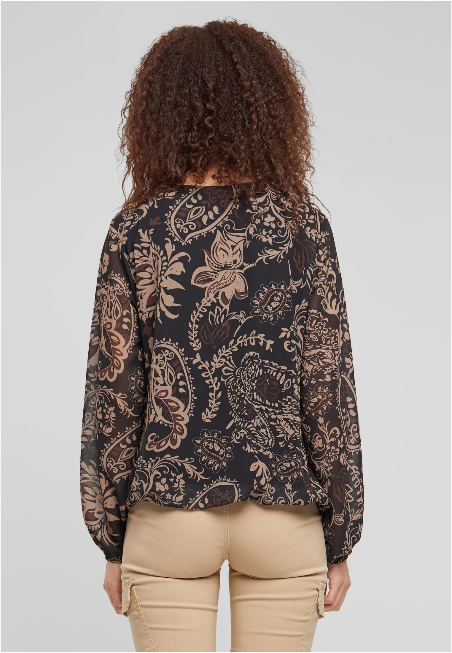 skwm-tb-5202CL5_Mw2-00007 Damen Chiffon Bluse mit All Over Ornament Print