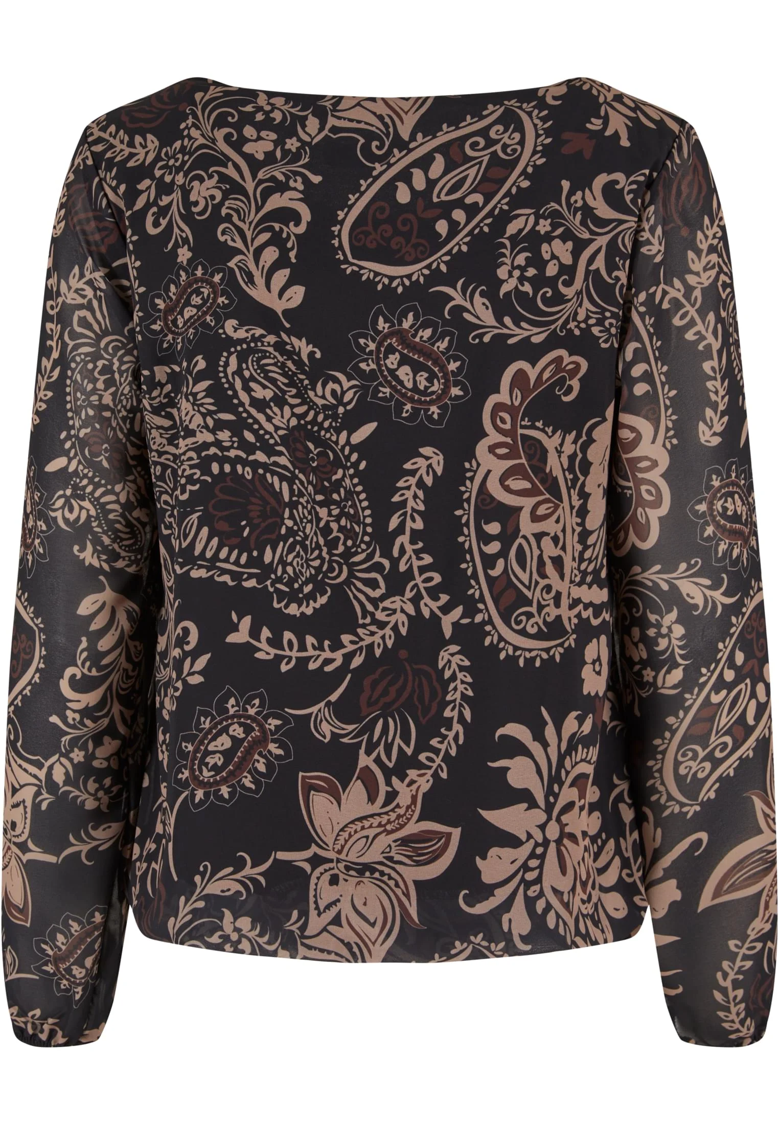 skwm-tb-5202CL5_P2-00007 Damen Chiffon Bluse mit All Over Ornament Print