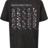 Backstreet Boys - DNA Album Red Acid Washed Heavy Oversize Tee
