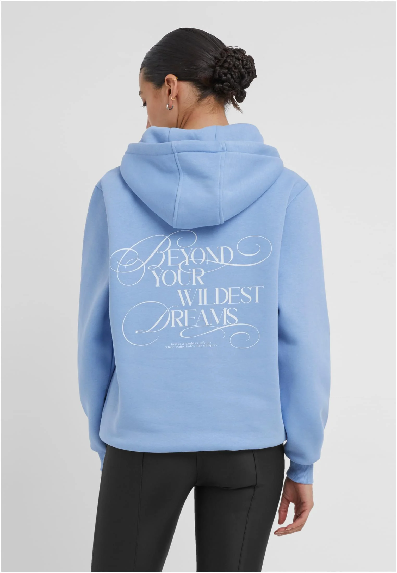 skwm-tb-MST217_Mw2-18327 Dreamy Wording Ladies Fluffy Hoody