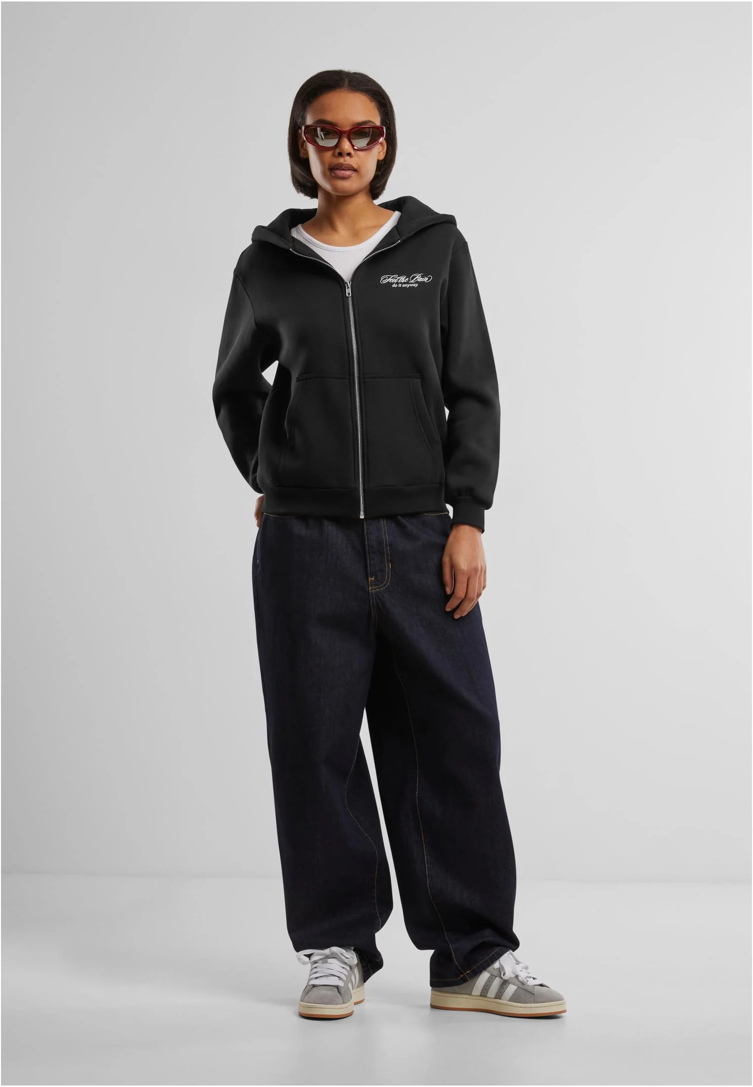 Feel The Pain Ladies Fluffy Zip Hoody