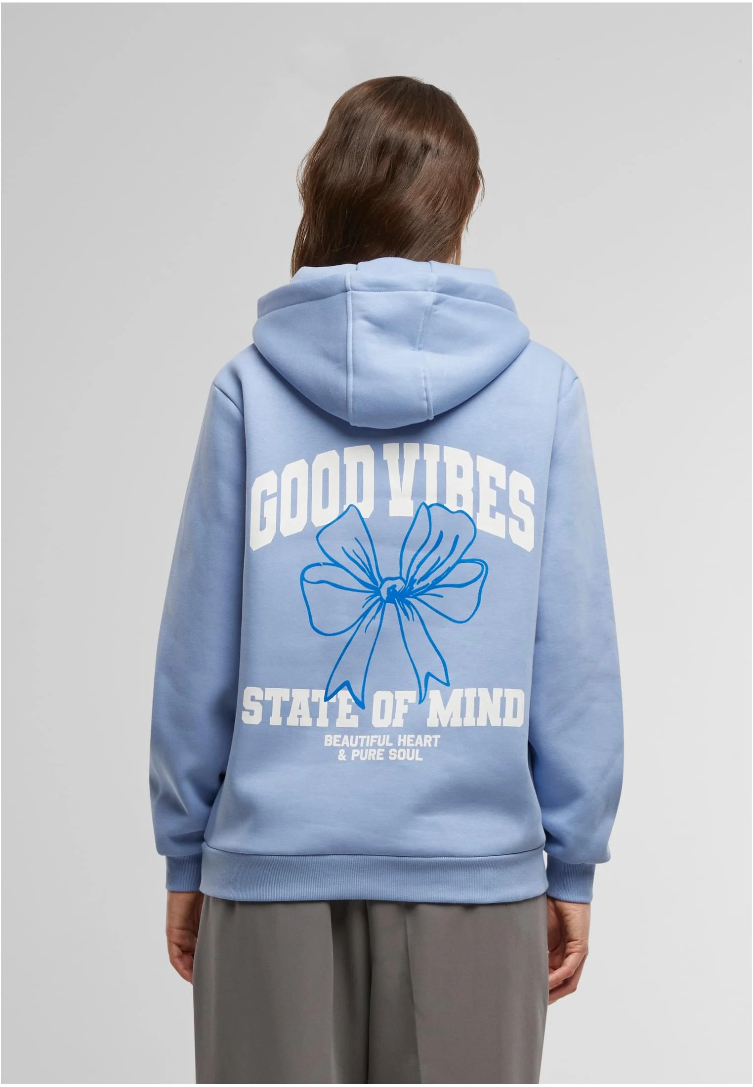 Good Vibes Bow Ladies Fluffy Hoody