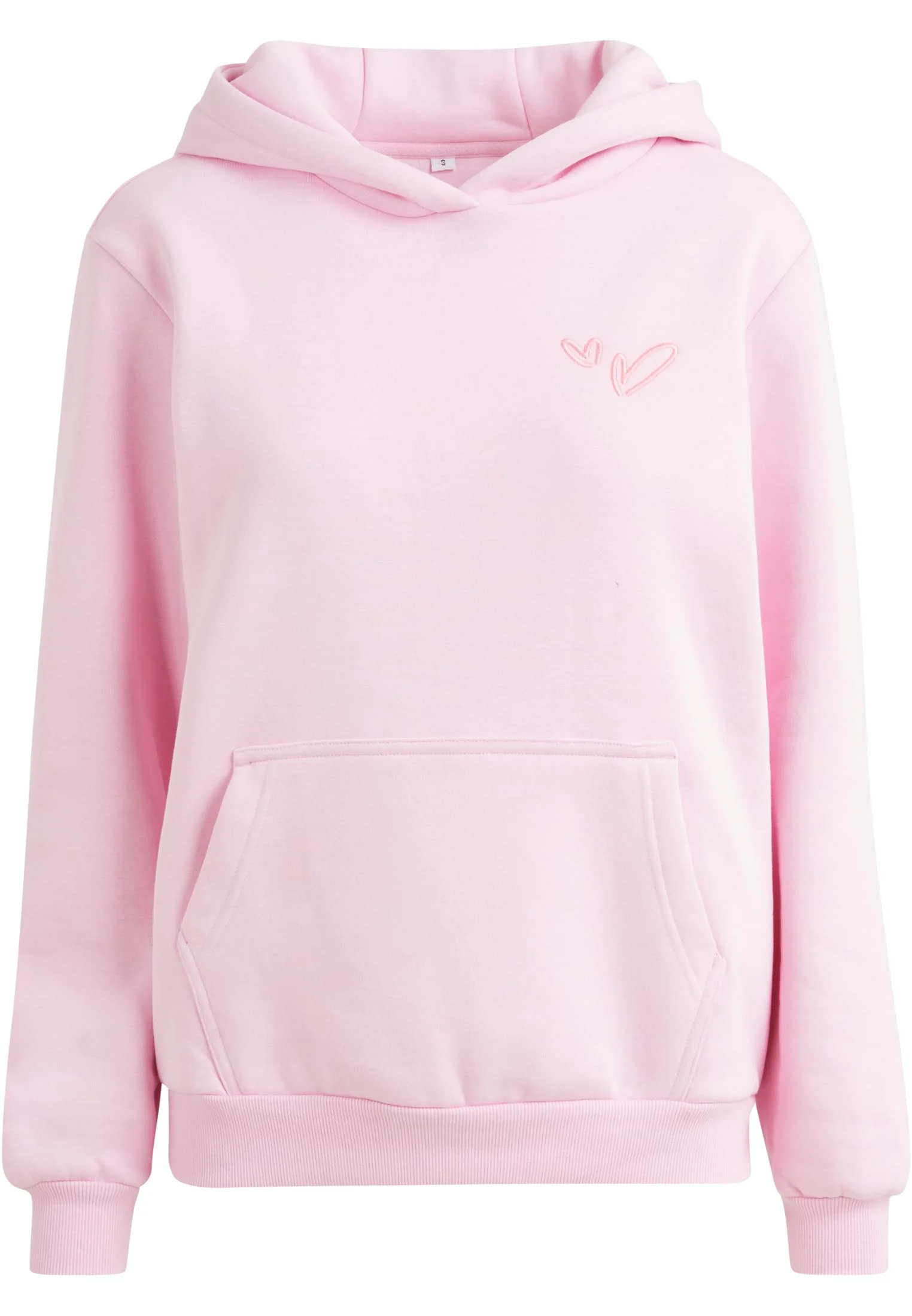 skwm-tb-MST322_P1-12155 Heart Signs EMB Ladies Fluffy Hoody