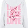 All We Need Is Love Ladies Fluffy Hoody