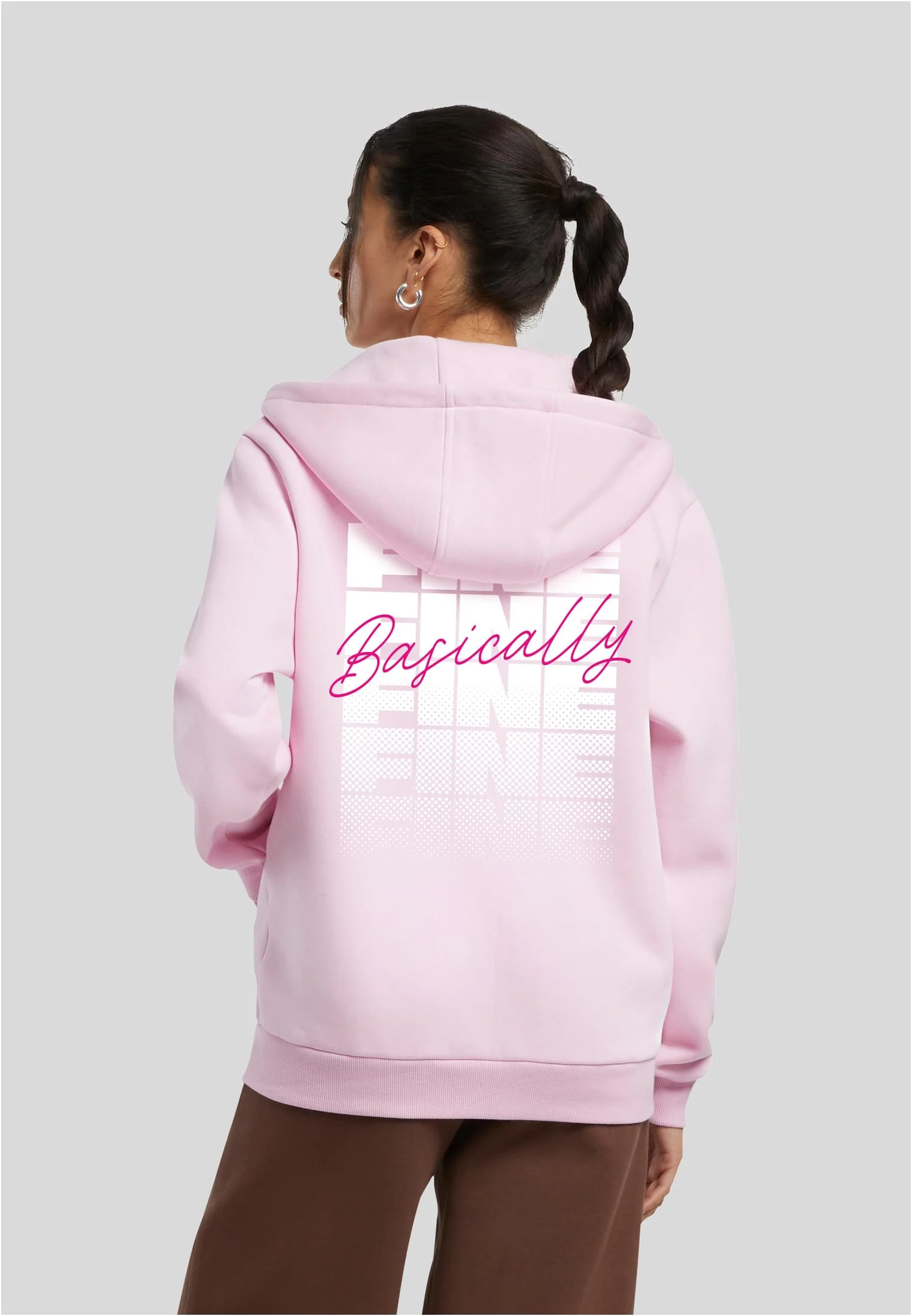 Basically Fine Ladies Fluffy Zip Hoody