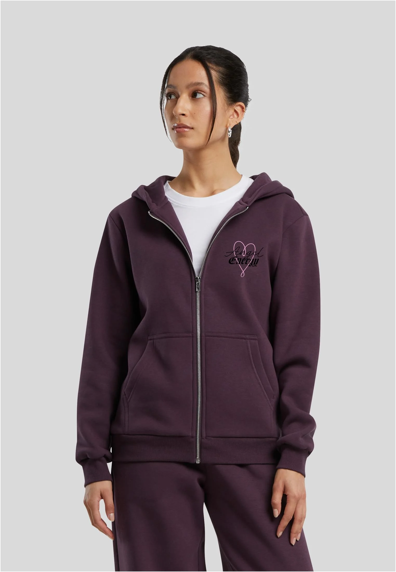 Angel Energy Wings Ladies Fluffy Zip Hoody