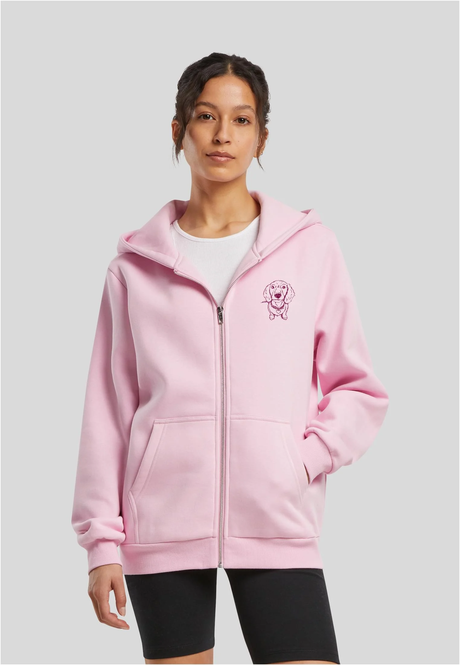 skwm-tb-MST432_Mw1-12155_0b0881f7-dcd9-4716-b1b5-c99b58f2d479 Dog Mum Life Ladies Fluffy Zip Hoody