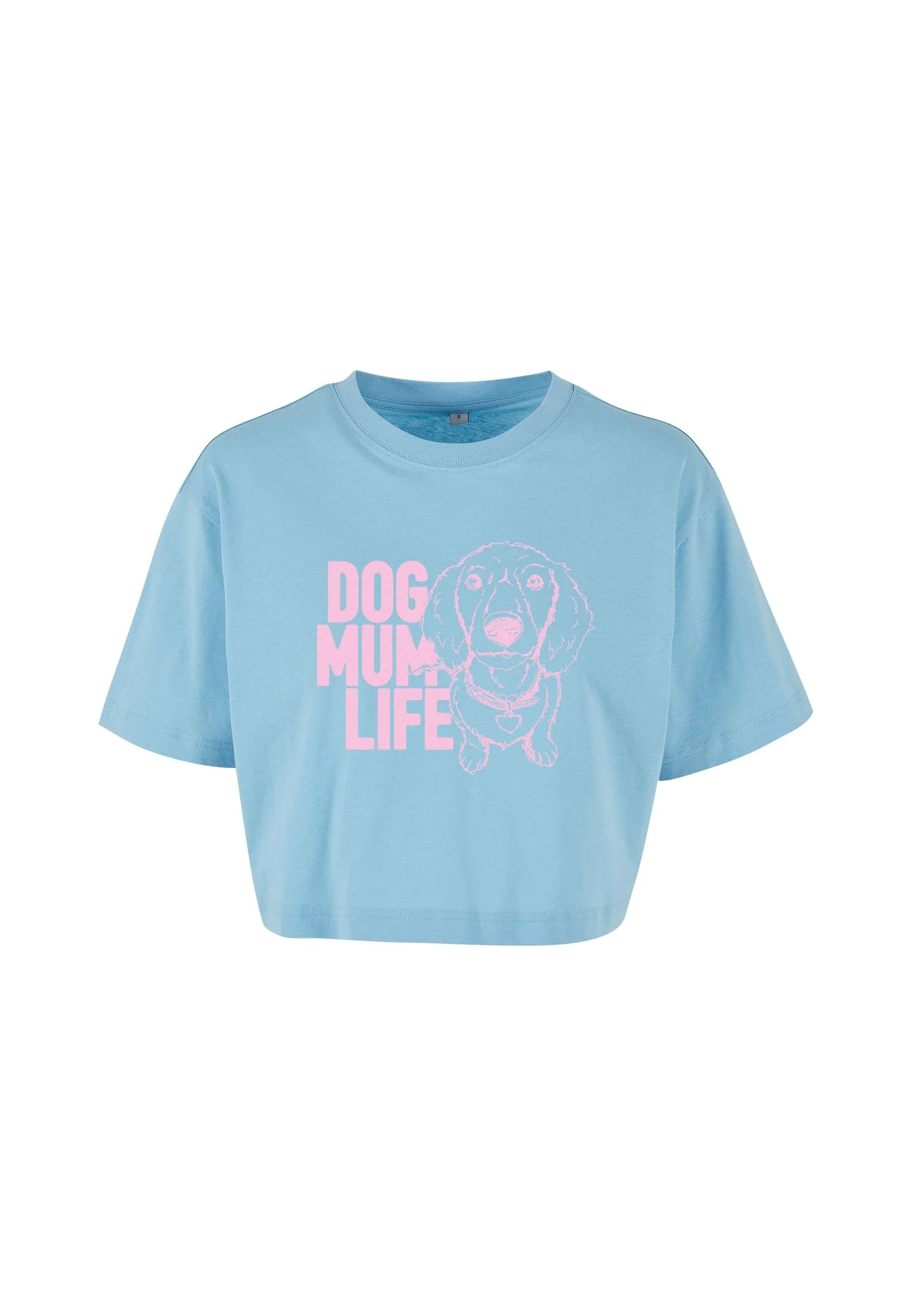skwm-tb-MST433_P1-04410 Dog Mum Life Ladies Cropped Tee