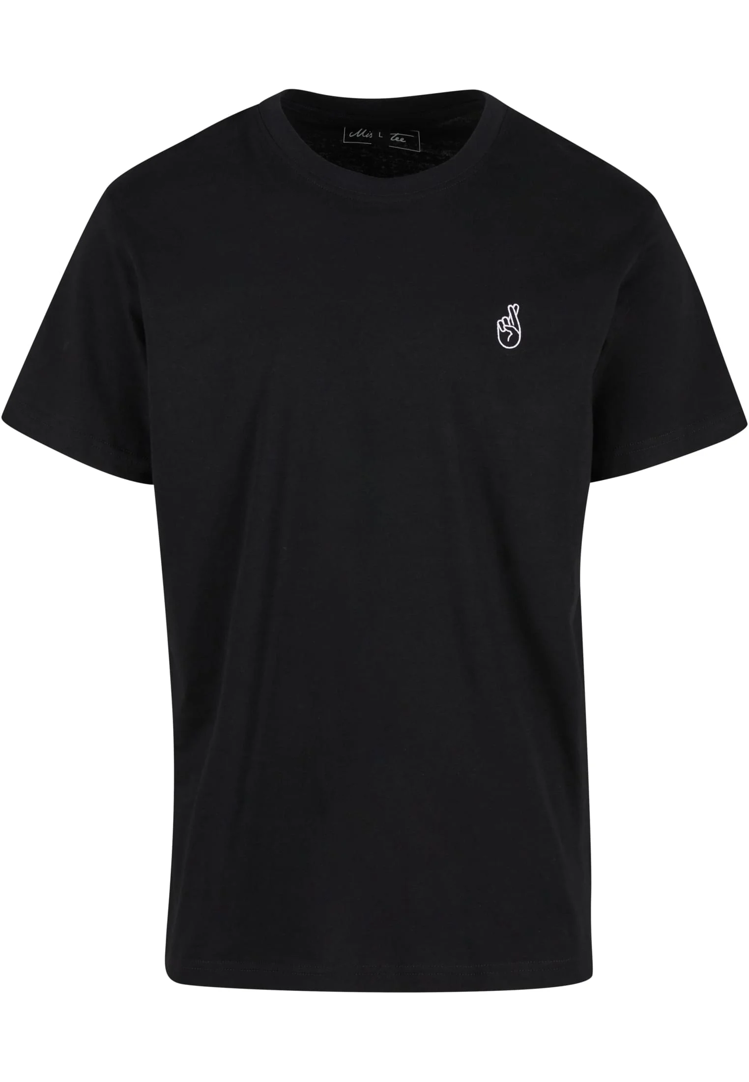 skwm-tb-MT3937_P1-00007 Crossed Fingers Handsign EMB Tee