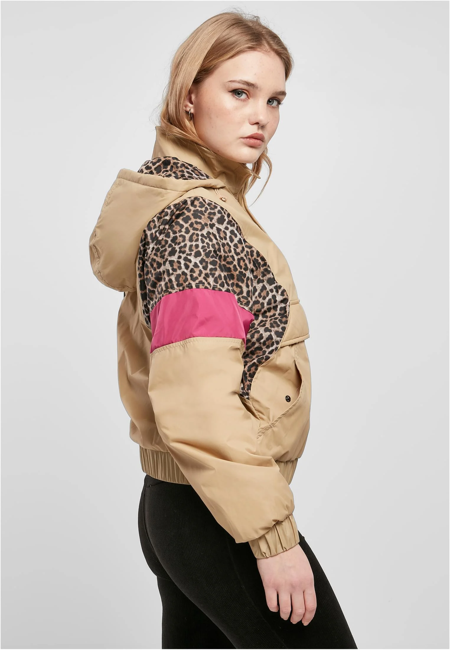 Ladies AOP Mixed Pull Over Jacket