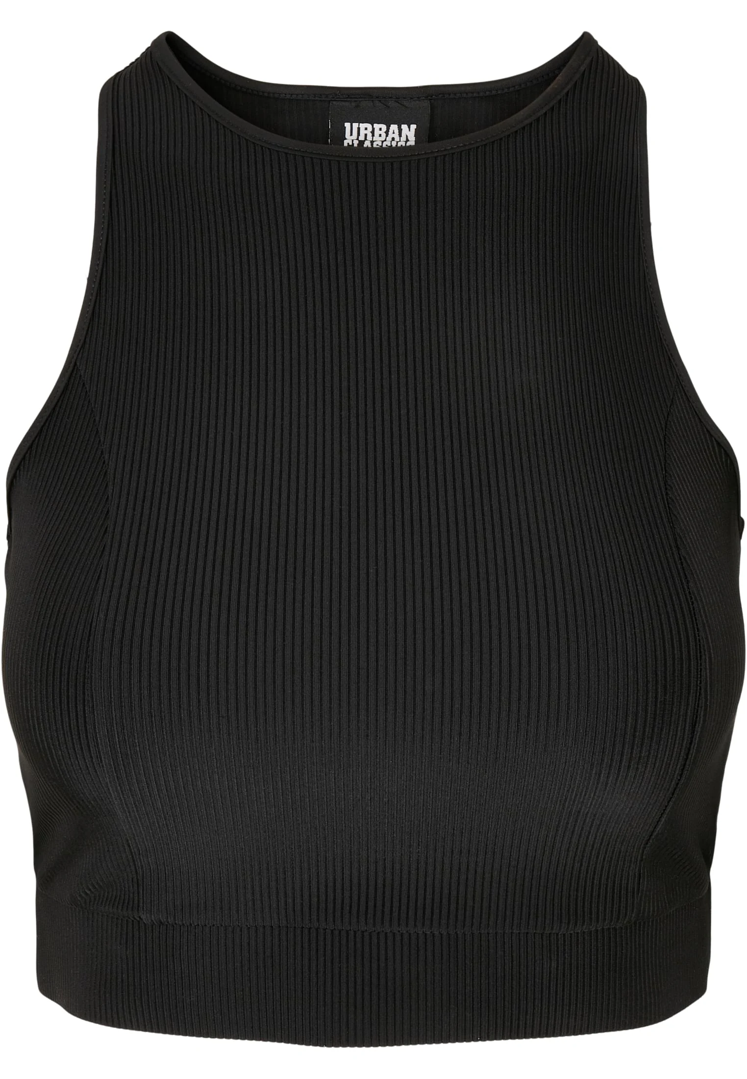 Ladies Cropped Shiny Rib Top