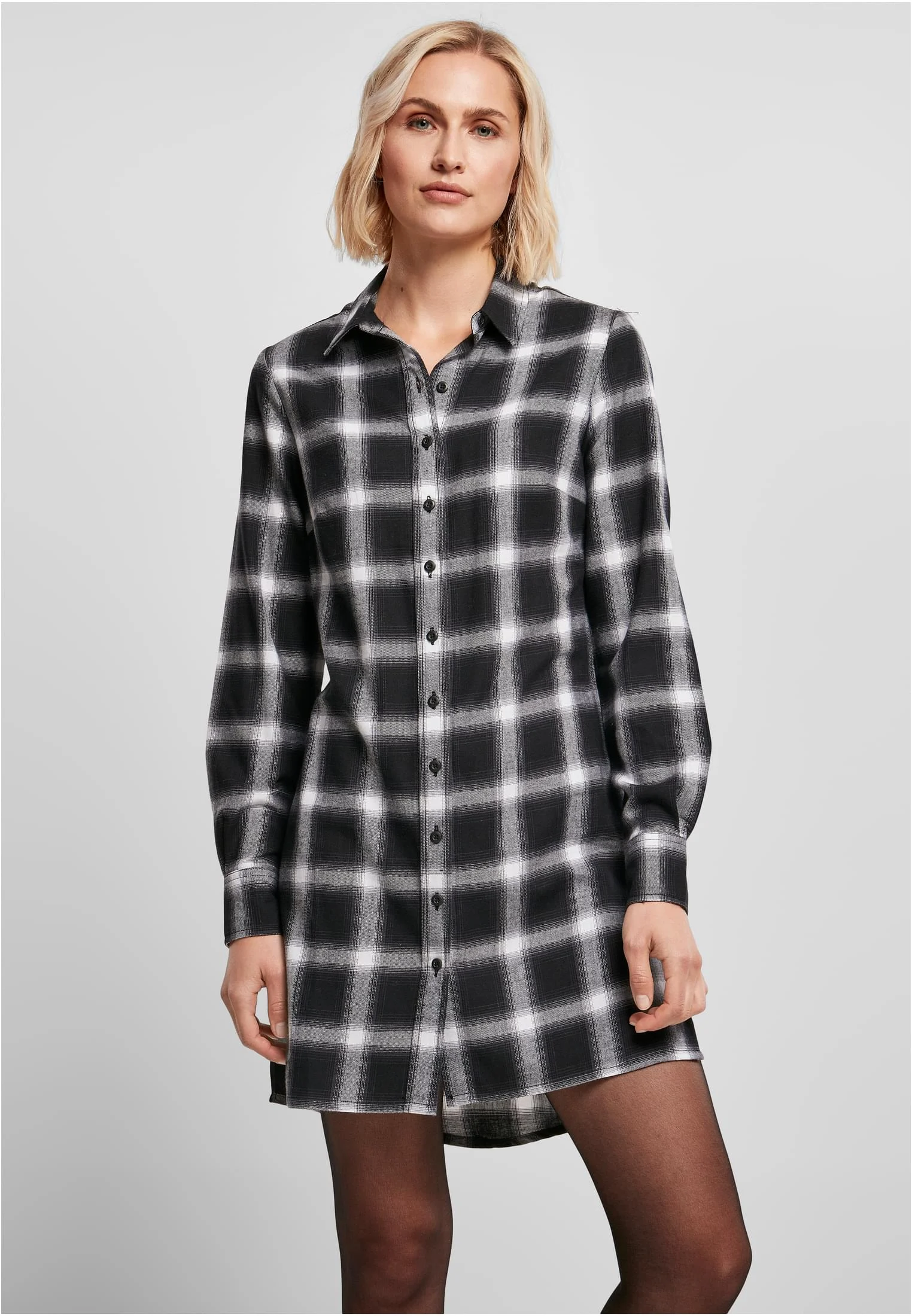 Ladies Cotton Check Shirt Dress