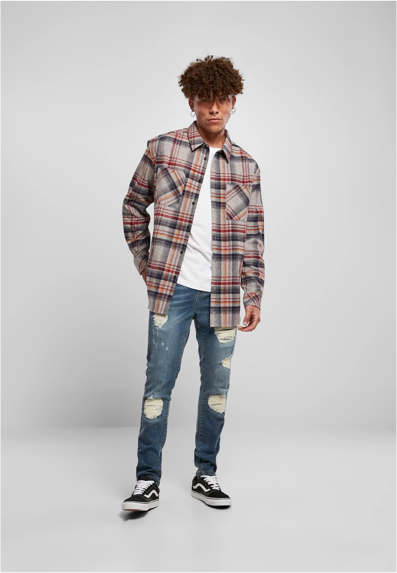 skwm-tb-TB4696_Mw12-00661 Heavy Curved Oversized Checked Shirt