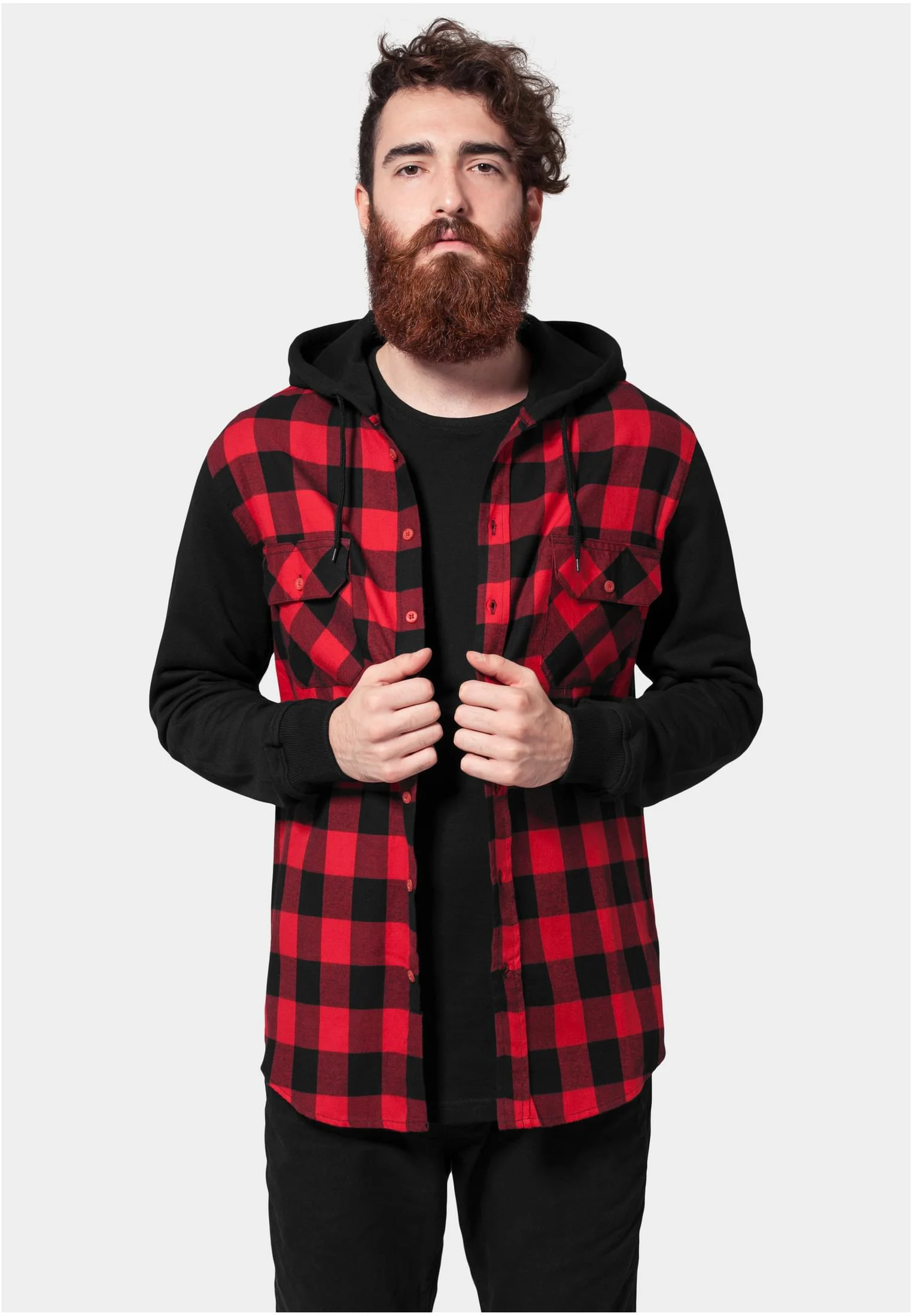 skwm-tb-TB513_Mw1-00283_200da406-3d35-41e0-a119-07309f96c278 Hooded Checked Flanell Sweat Sleeve Shirt