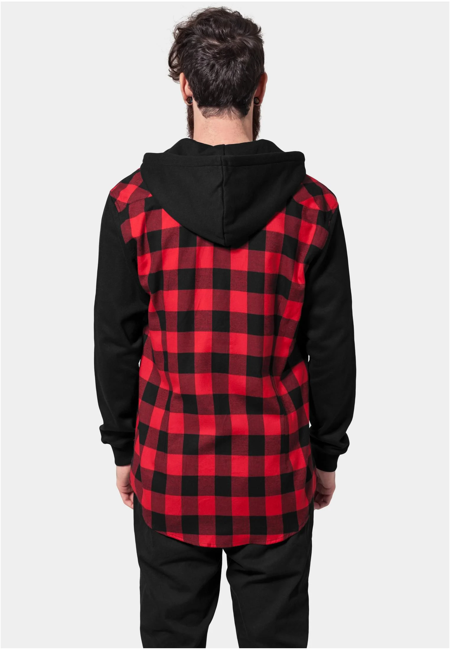 skwm-tb-TB513_Mw2-00283_6547a411-b687-4f4d-acdc-22cfab46e0ad Hooded Checked Flanell Sweat Sleeve Shirt