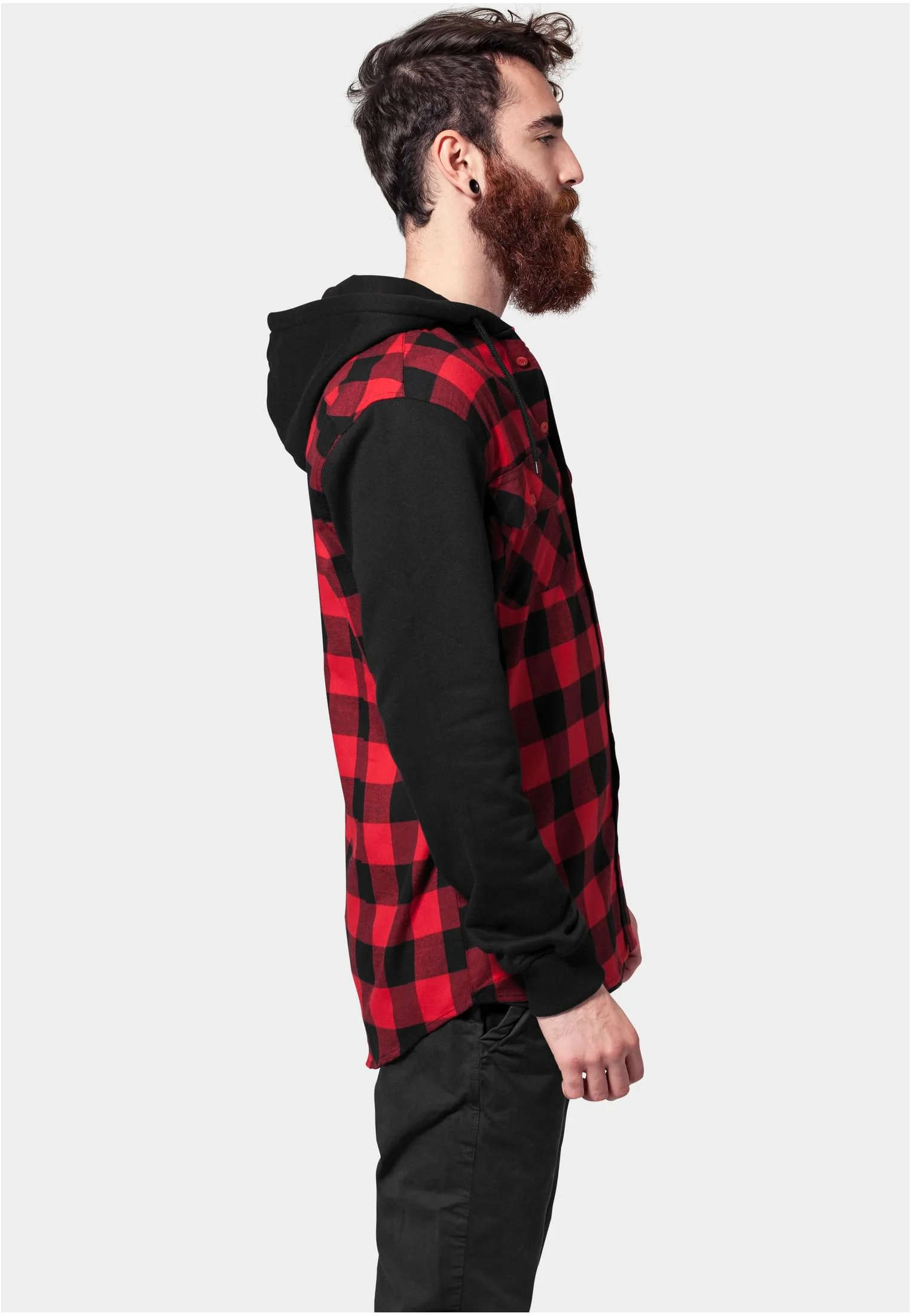 skwm-tb-TB513_Mw5-00283_567d6447-7d05-4414-903d-11c9f15c6964 Hooded Checked Flanell Sweat Sleeve Shirt