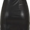Ladies Synthetic Leather Biker Skirt