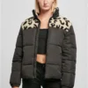 Ladies AOP Sherpa Mixed Puffer Jacket