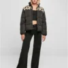Ladies AOP Sherpa Mixed Puffer Jacket