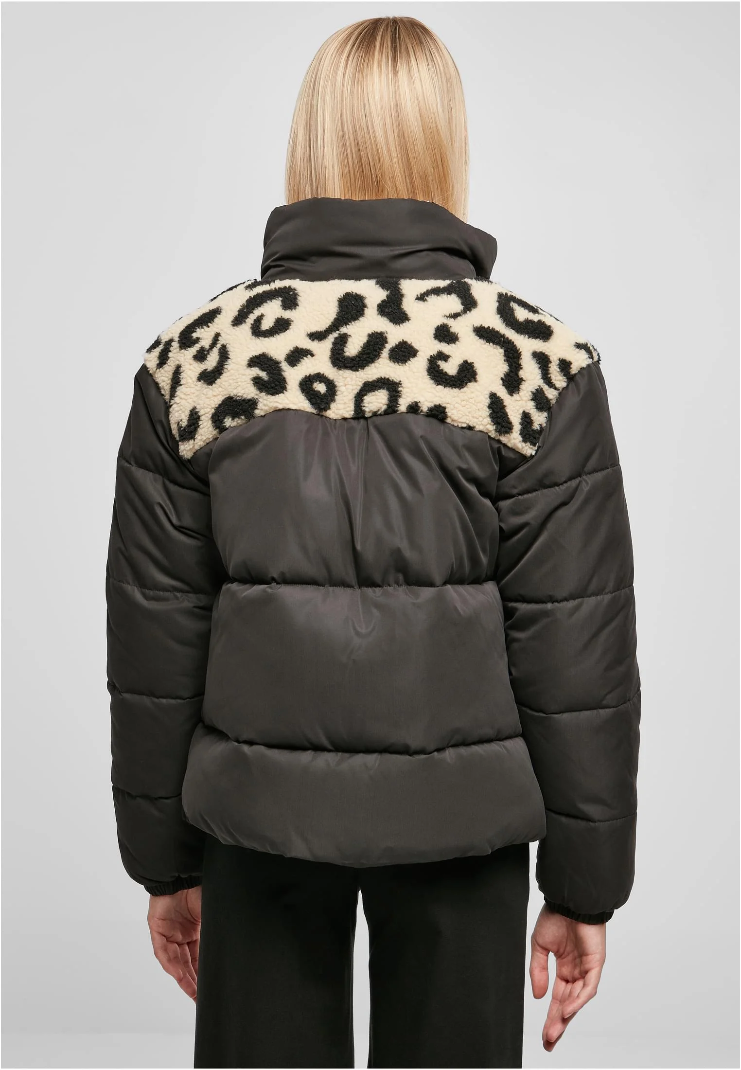 Ladies AOP Sherpa Mixed Puffer Jacket
