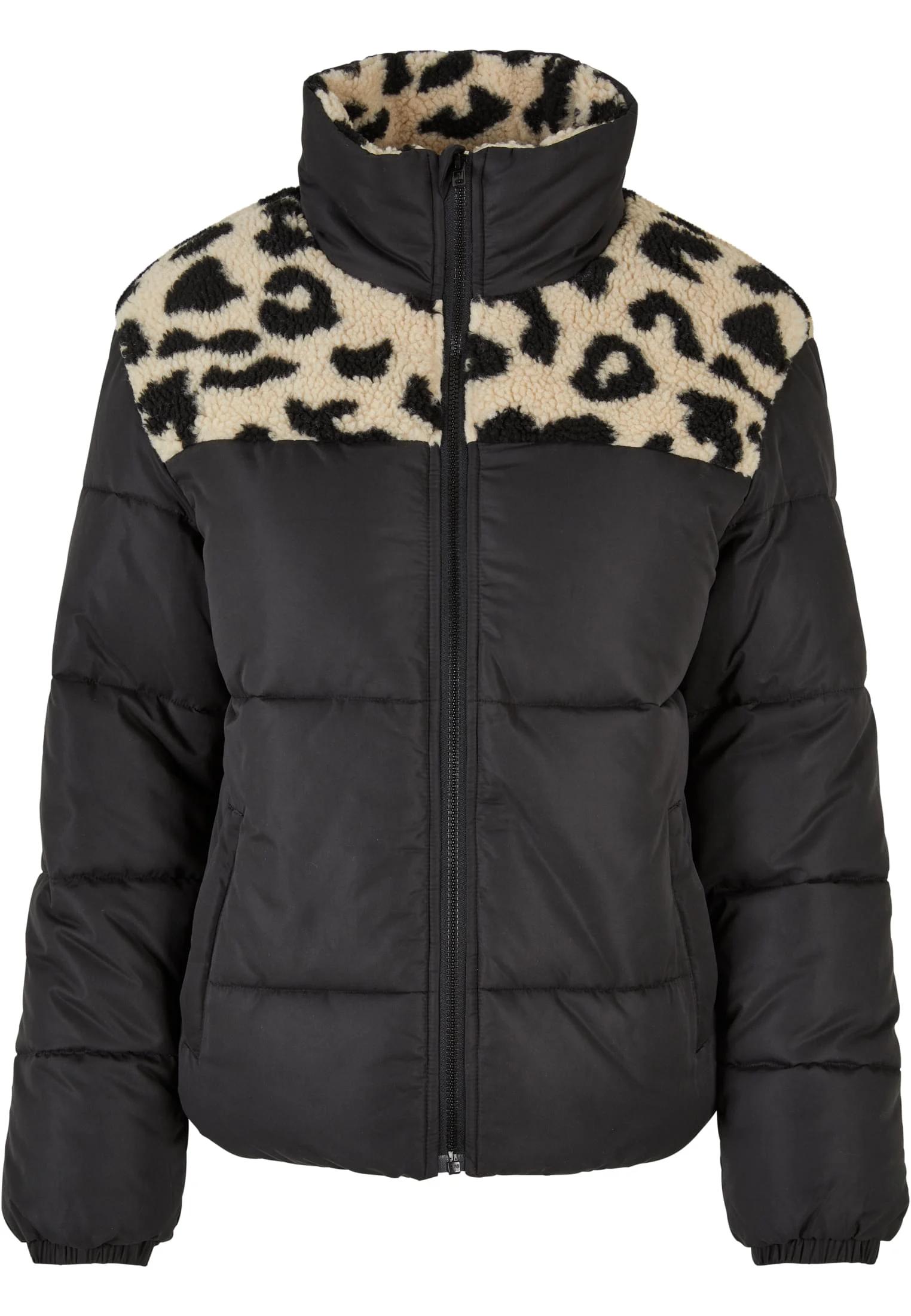 Ladies AOP Sherpa Mixed Puffer Jacket