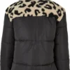 Ladies AOP Sherpa Mixed Puffer Jacket