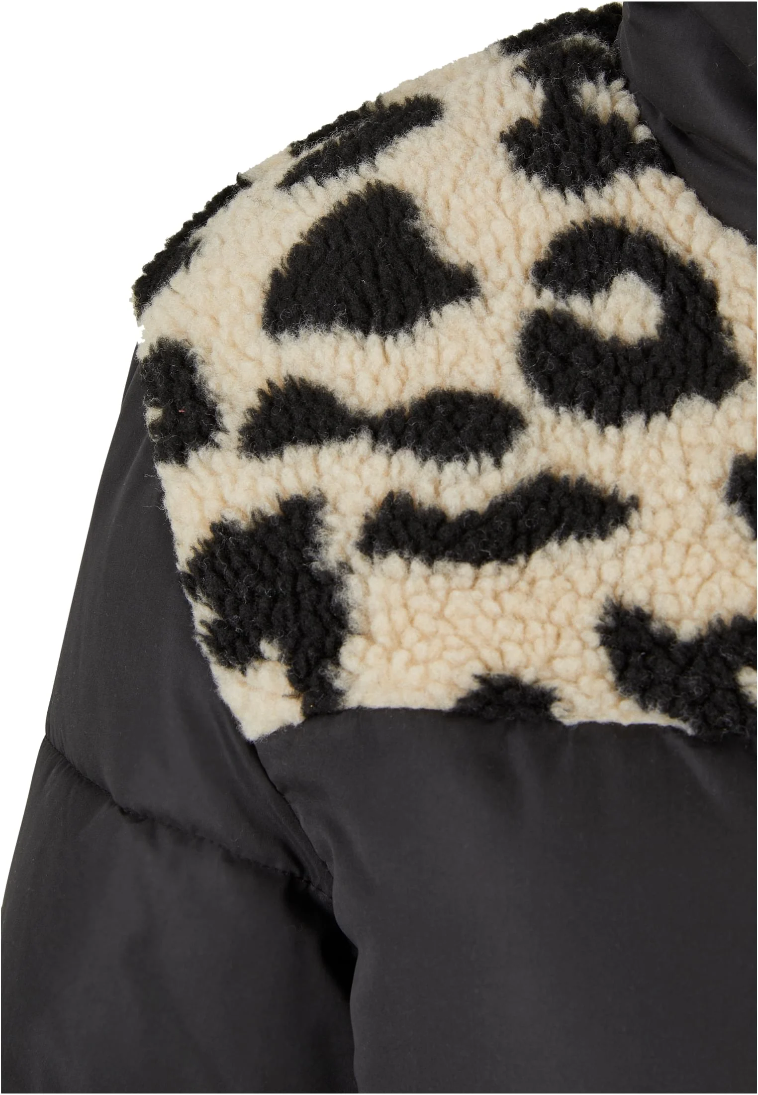 Ladies AOP Sherpa Mixed Puffer Jacket