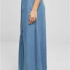 skwm-tb-TB5987_Mw4-04459_c8509a2c-c819-4916-9eb2-2f476a9ee415 Ladies Long Wide Light Denim Skirt
