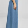 skwm-tb-TB5987_Mw5-04459_5be0c3bf-9f02-4ee6-bf21-7470e508400e Ladies Long Wide Light Denim Skirt