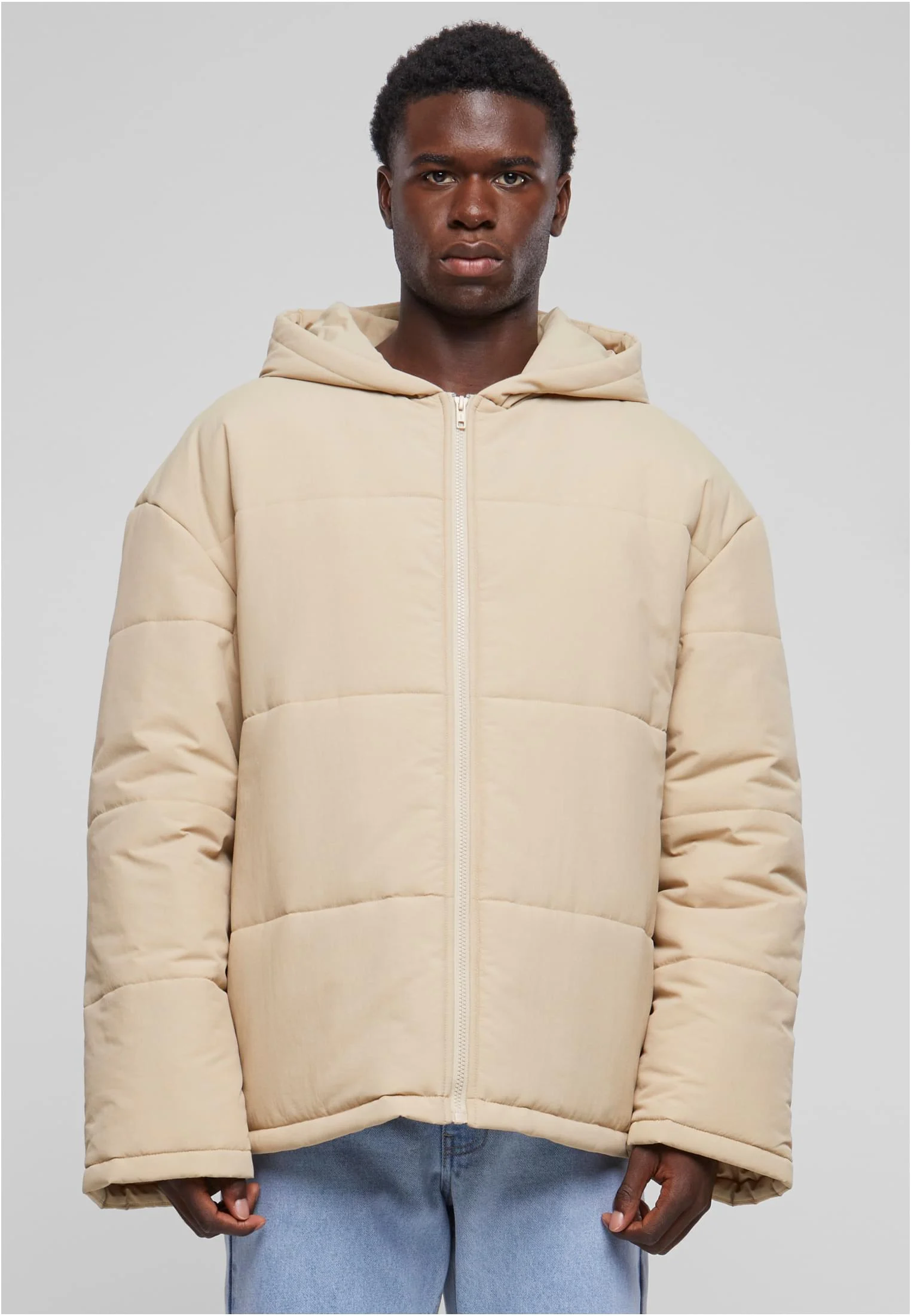 Hooded Block Puffer Jacket