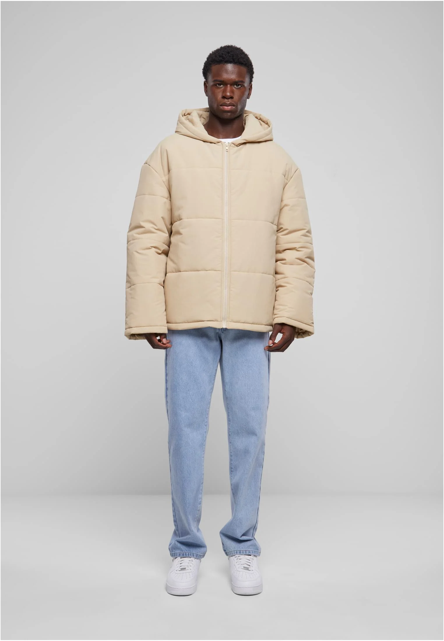 Hooded Block Puffer Jacket