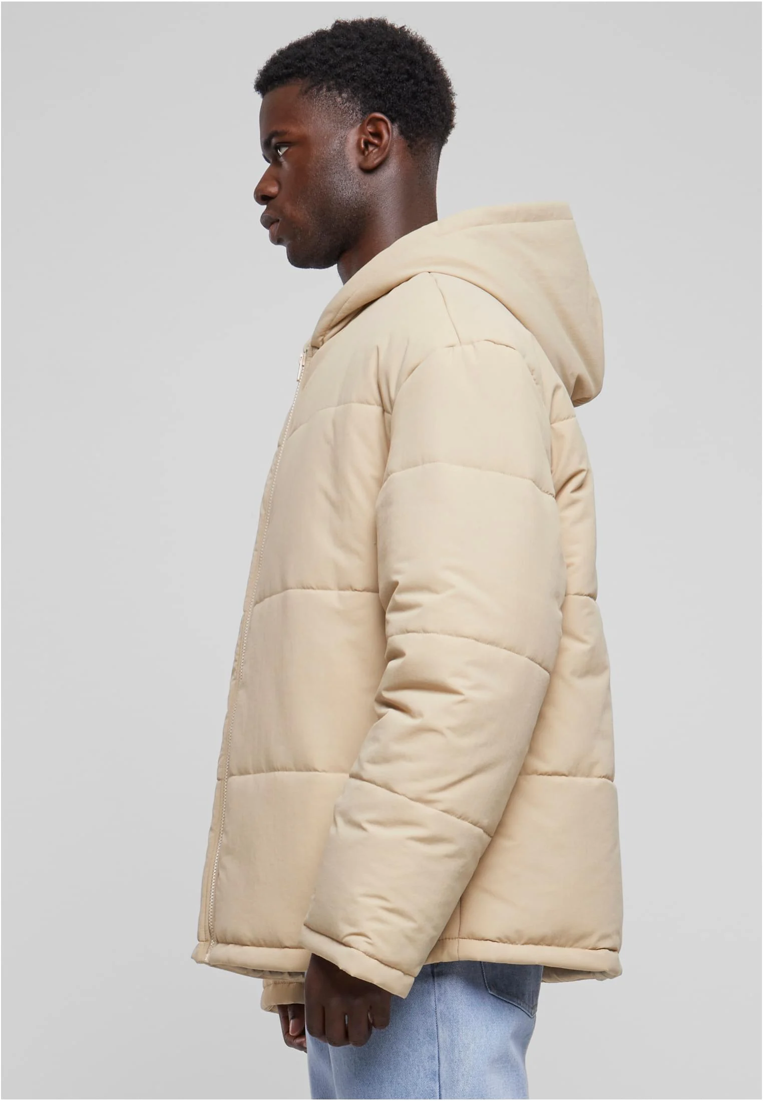 Hooded Block Puffer Jacket