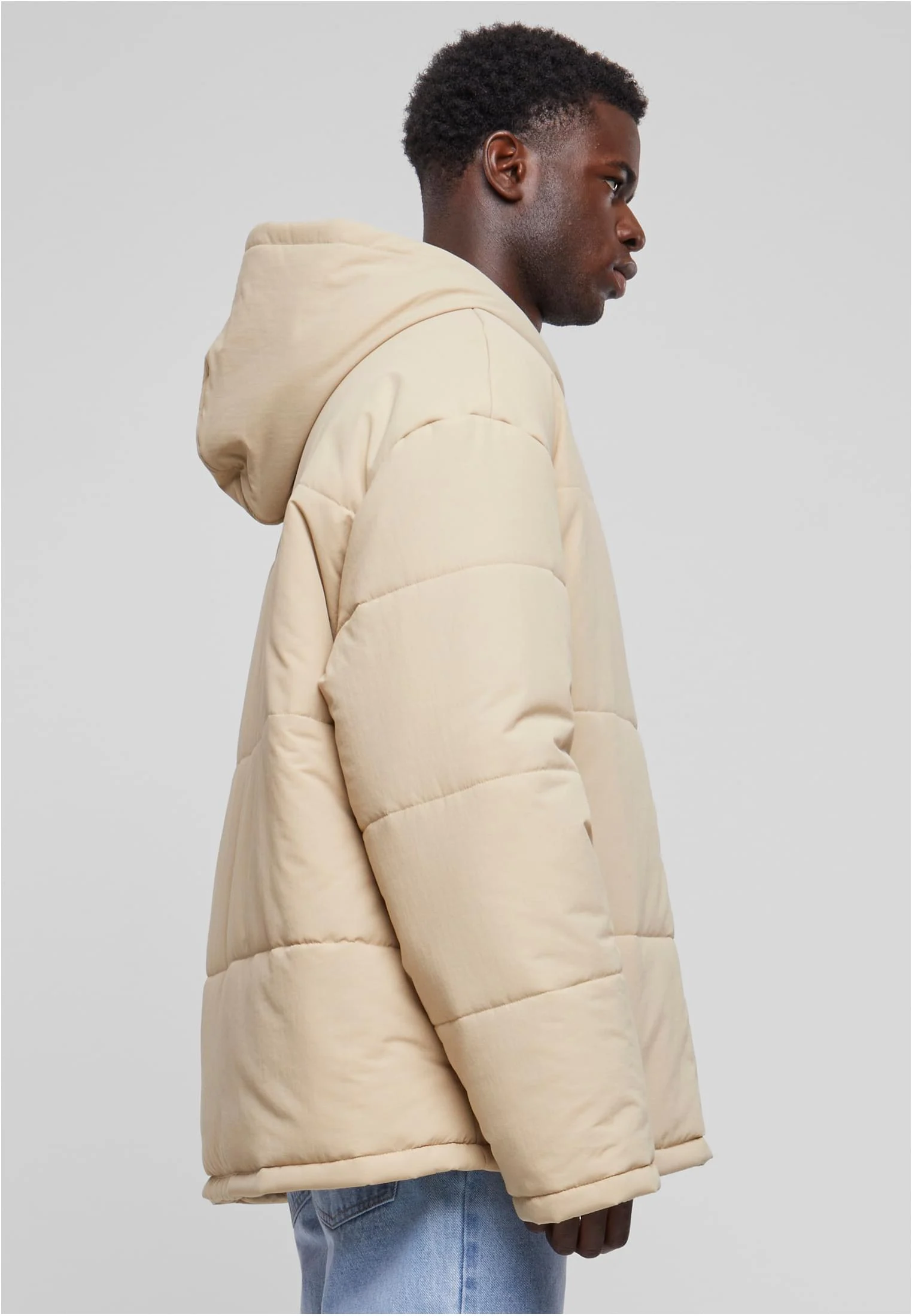 Hooded Block Puffer Jacket