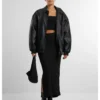 Ladies Rib High Slit Skirt