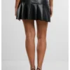 Ladies Synthetic Leather Pleated Skirt