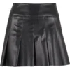 Ladies Synthetic Leather Pleated Skirt
