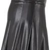 Ladies Synthetic Leather Pleated Skirt