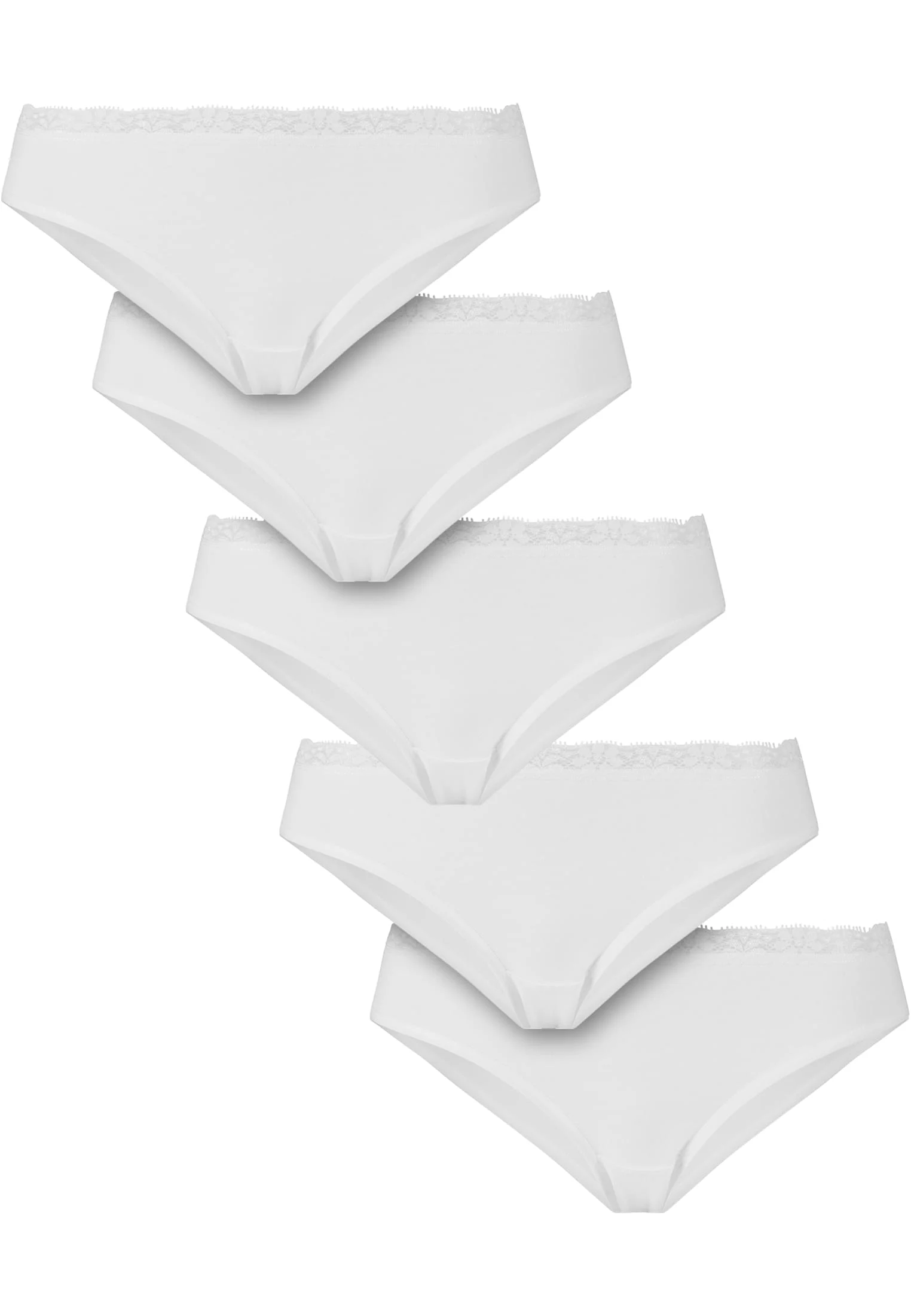 Ladies Basic Cotton Brazilian Lace 5-Pack