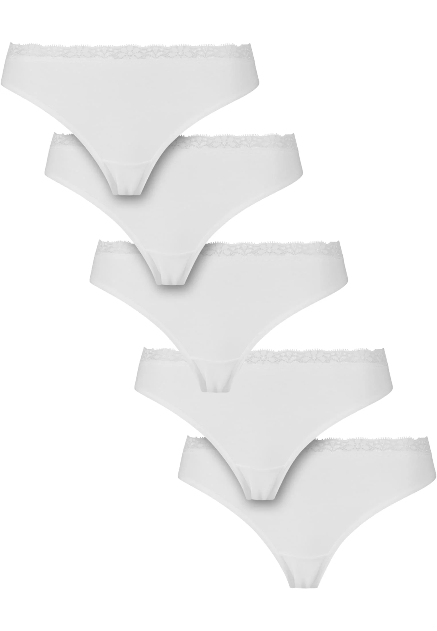 Ladies Basic Cotton Tanga Lace 5-Pack