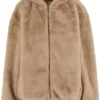 Full Zip Faux Fur Hoodie