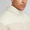 Fabric Mix Teddy Puffer Jacket