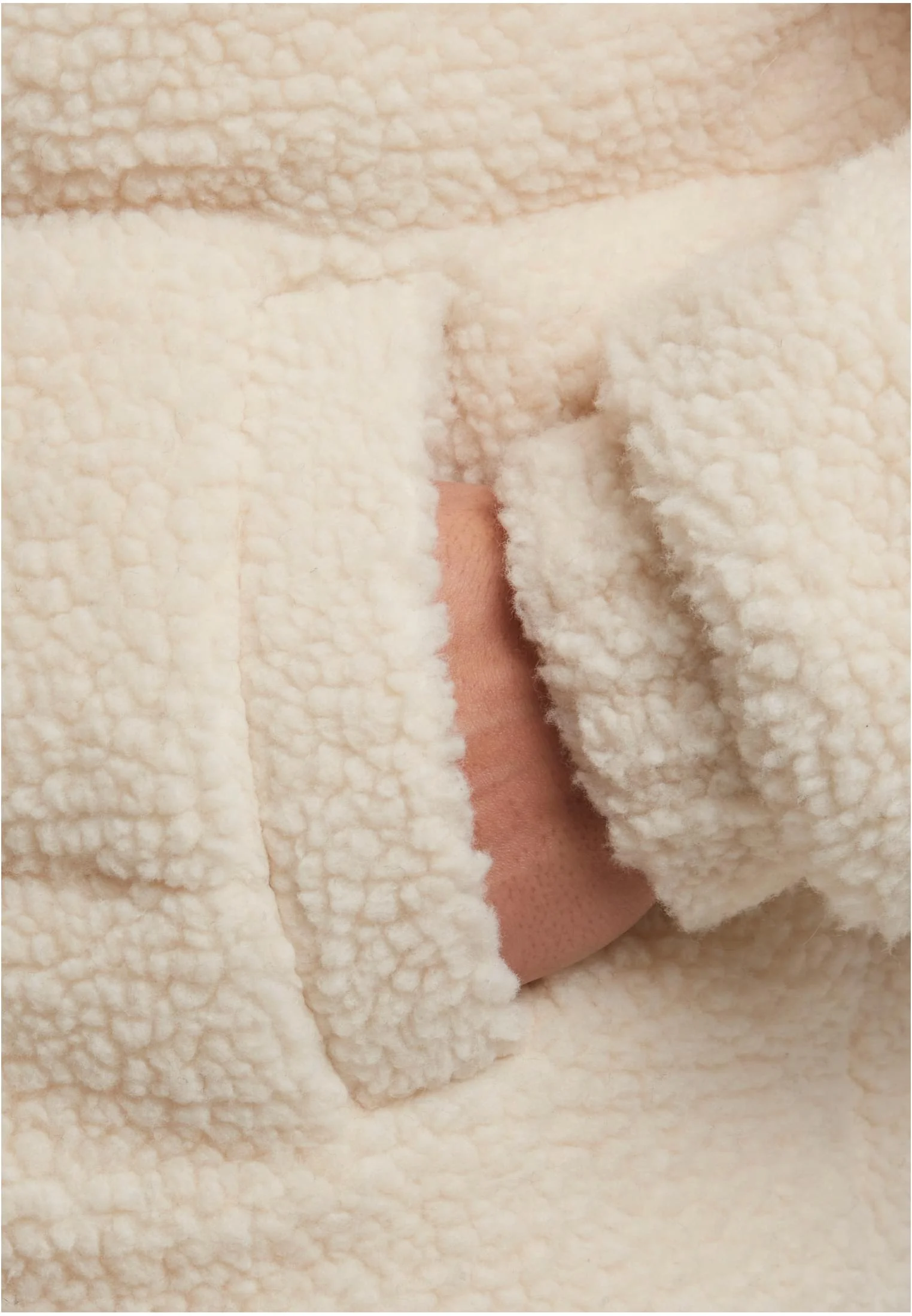 Fabric Mix Teddy Puffer Jacket