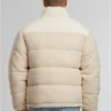 Fabric Mix Teddy Puffer Jacket