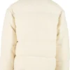 Fabric Mix Teddy Puffer Jacket