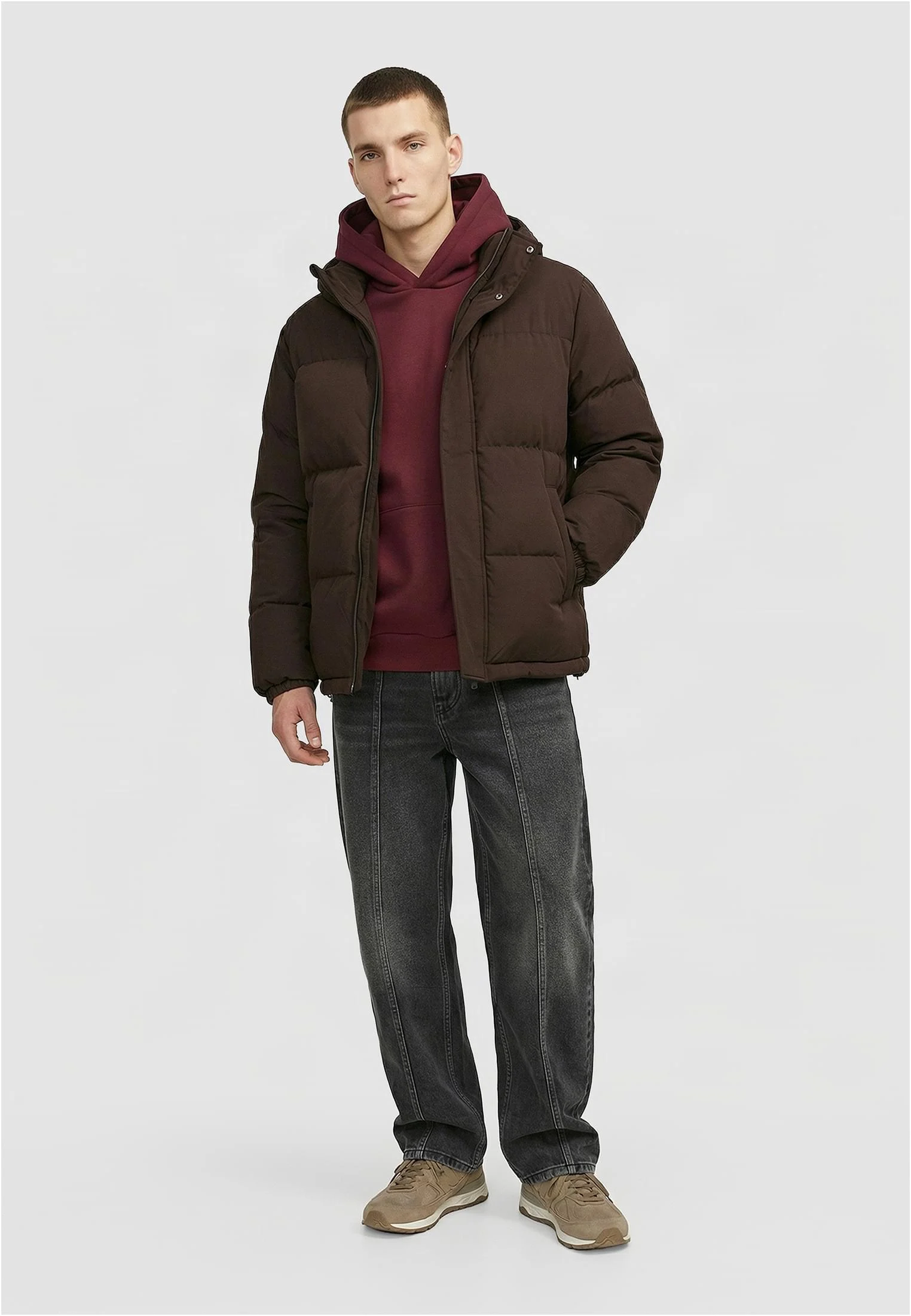 Basic Puffer Jacket with Hood